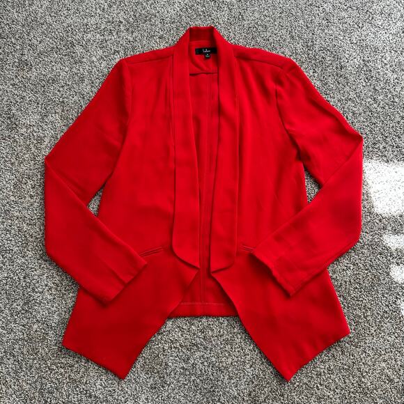 Lulu's Miss Punctuality red open-front blazer jacket size M - Picture 5 of 11